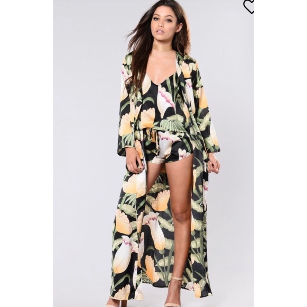 Long Floral Kimono